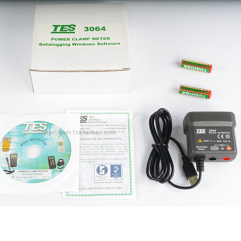 台湾泰仕 TES-3064功率钳表光电通讯端口
